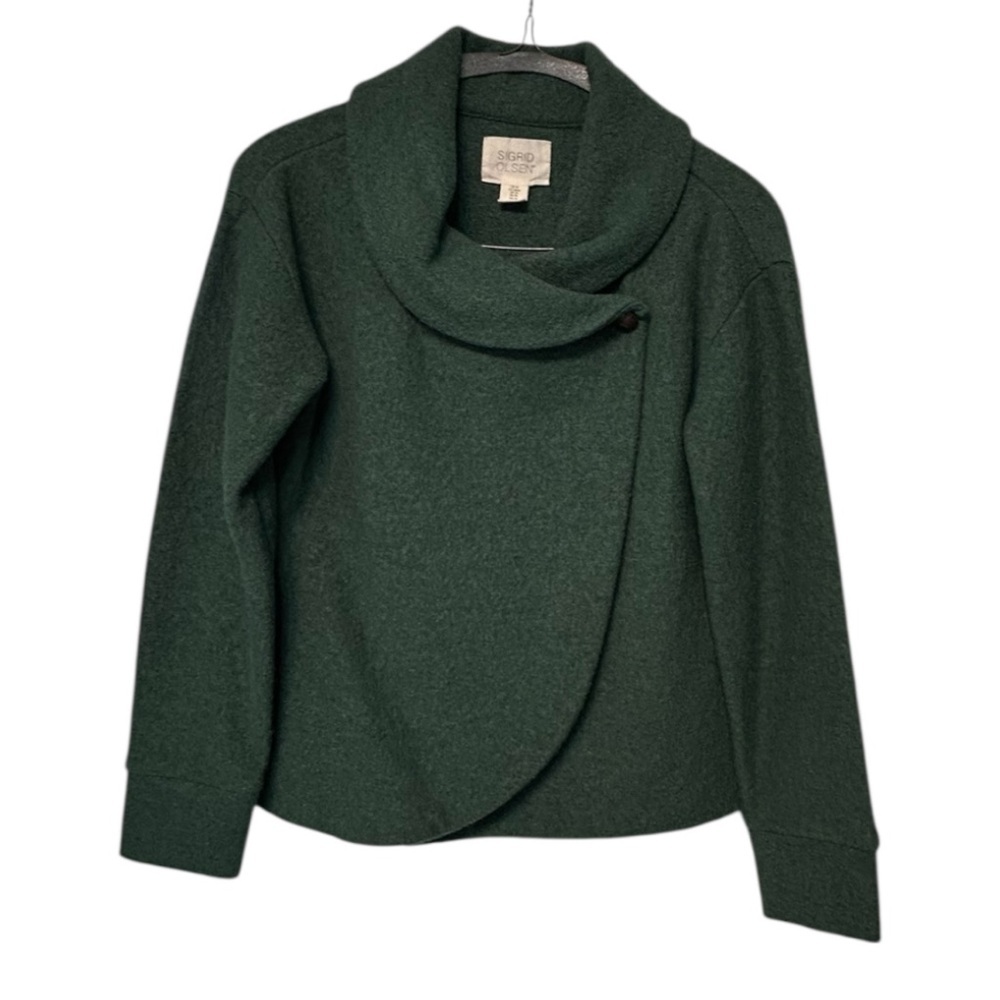 Sigrid Olsen Boiled Wool Blend Wrap Jacket - image 4